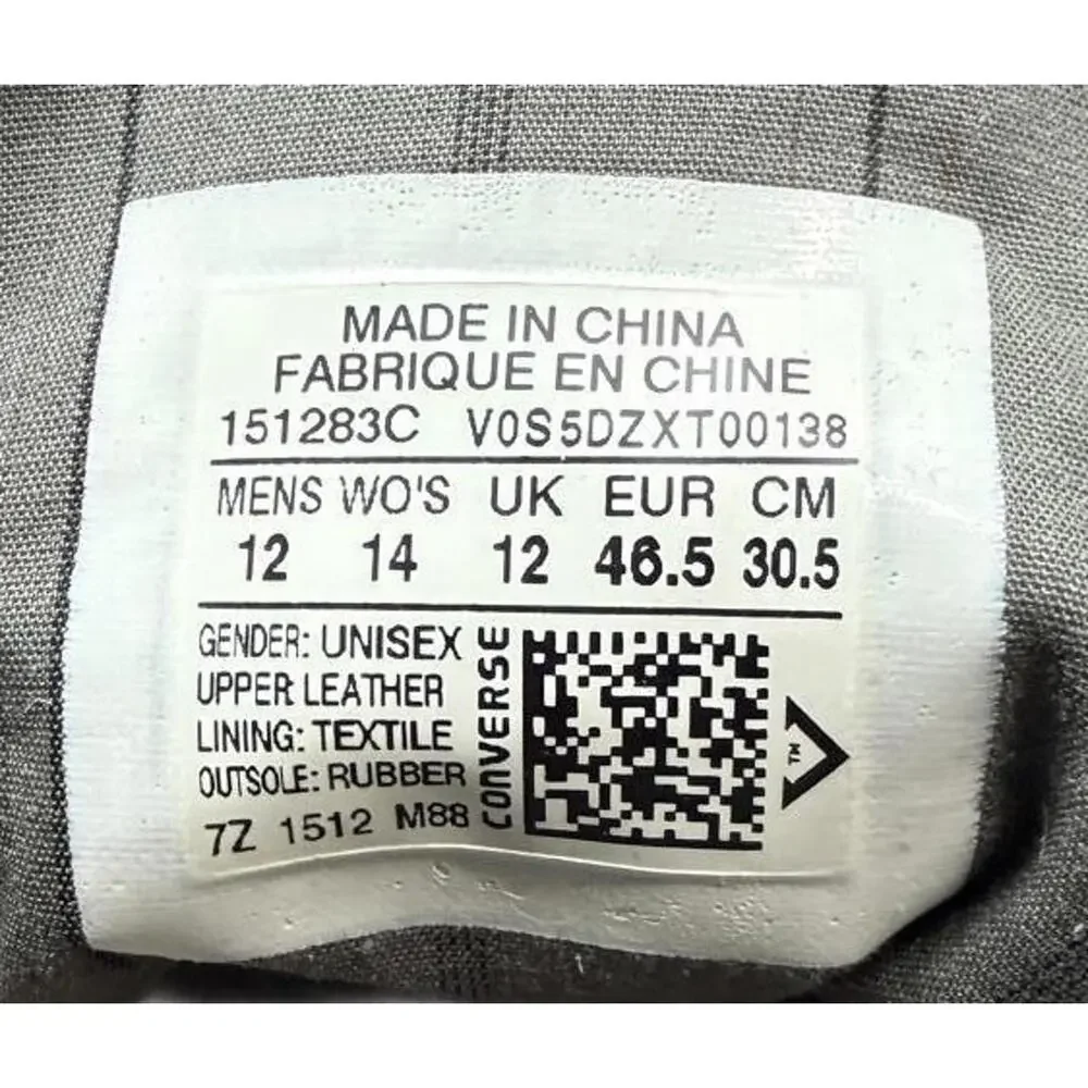 Converse x Varvatos Chuck Taylor Hi 151283C US12 Grey w/ Zip - Picture 9 of 9